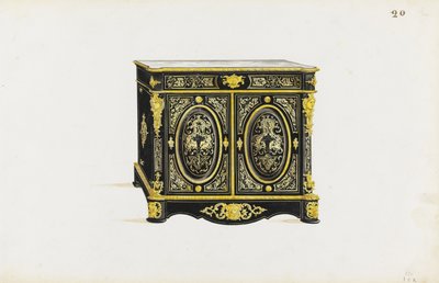 Ontwerp voor een kast in Boulle-stijl door Pagny